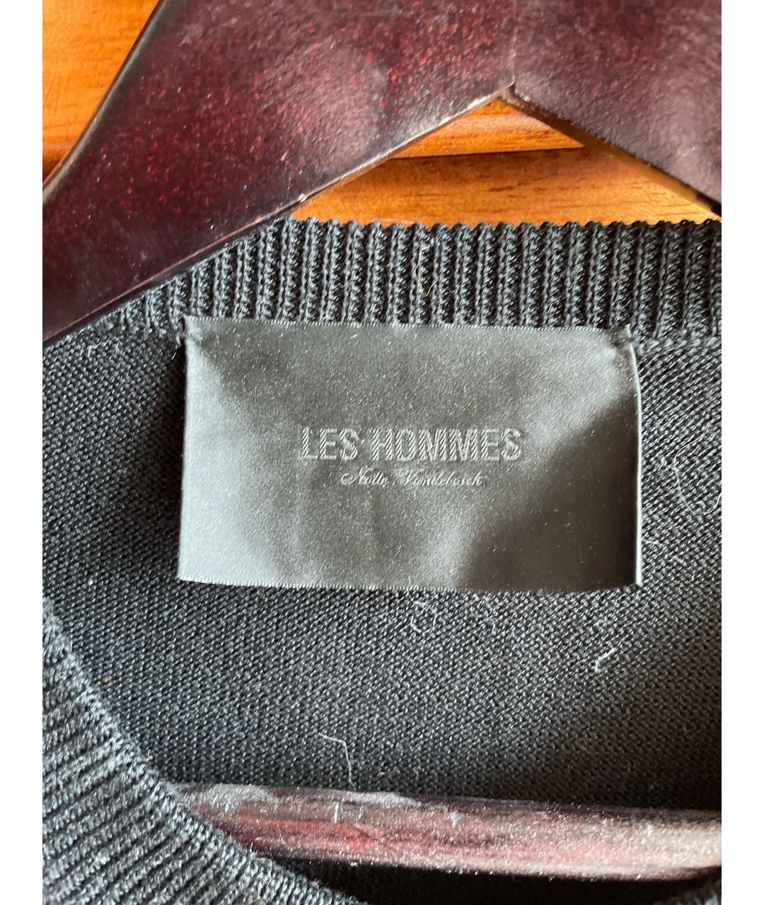 Les Hommes Черный хлопковый джемпер / свитер, фото 2