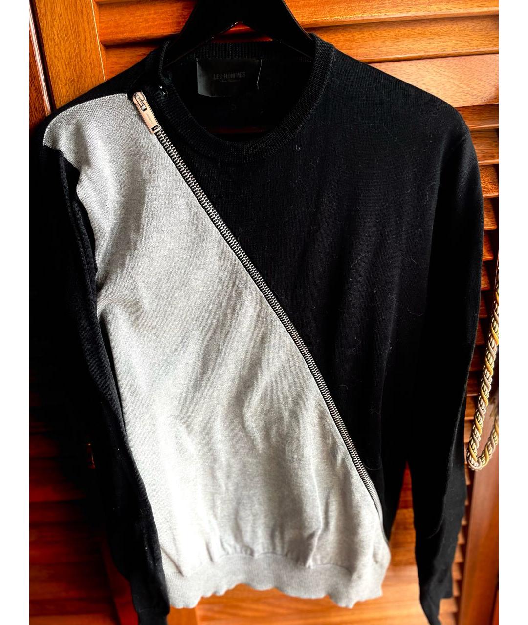 Les Hommes Черный хлопковый джемпер / свитер, фото 6