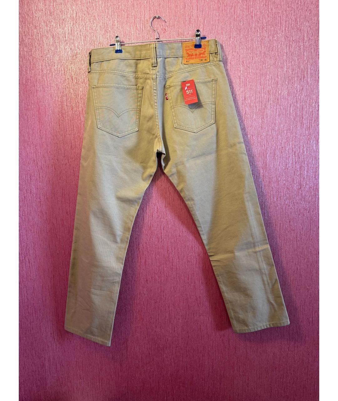 LEVI'S Бежевые хлопковые джинсы скинни, фото 2