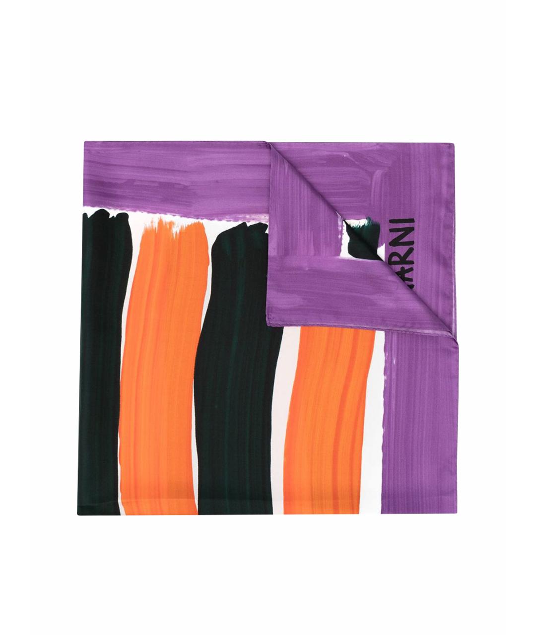 MARNI Фиолетовый шелковый платок, фото 1