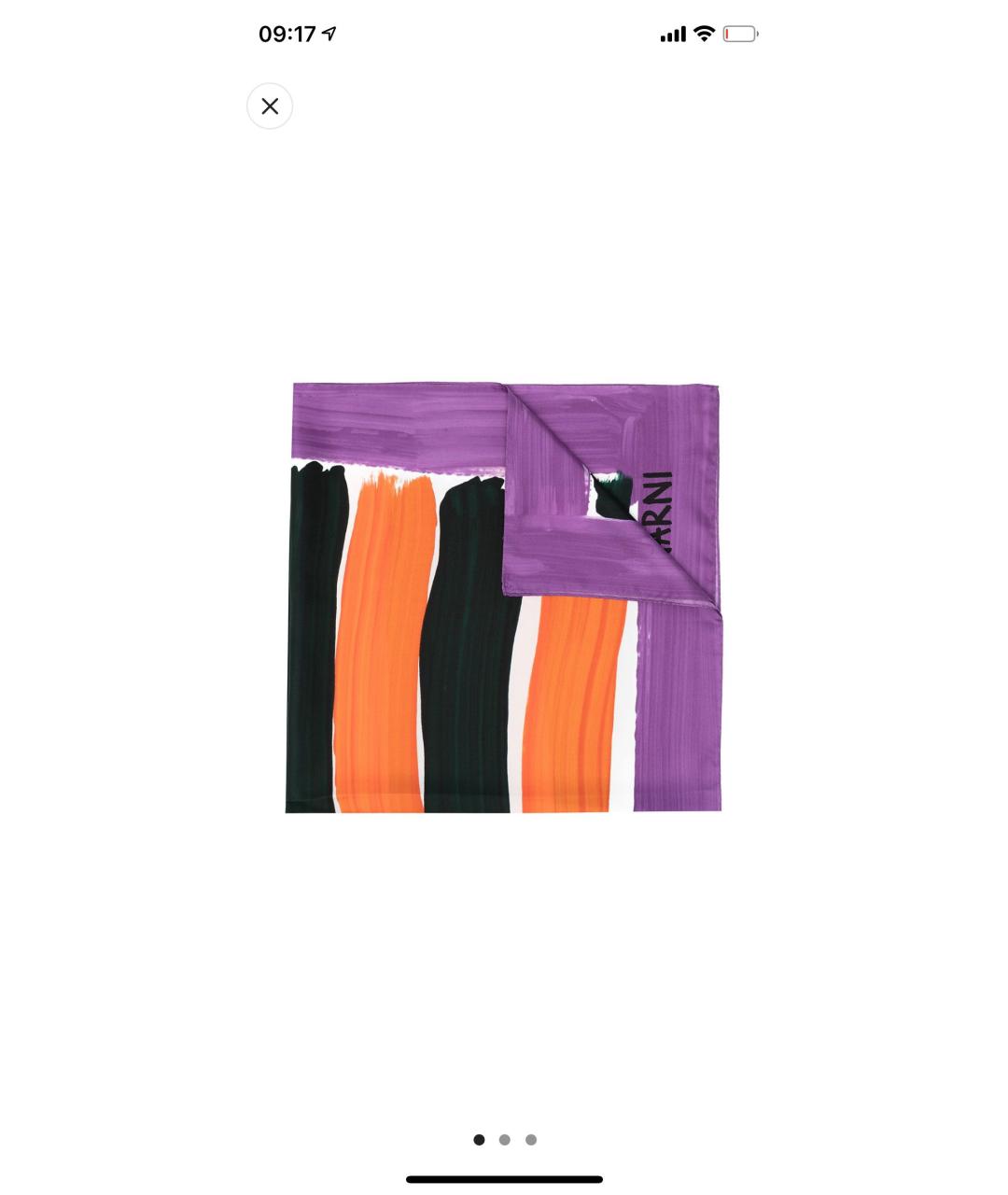 MARNI Фиолетовый шелковый платок, фото 7