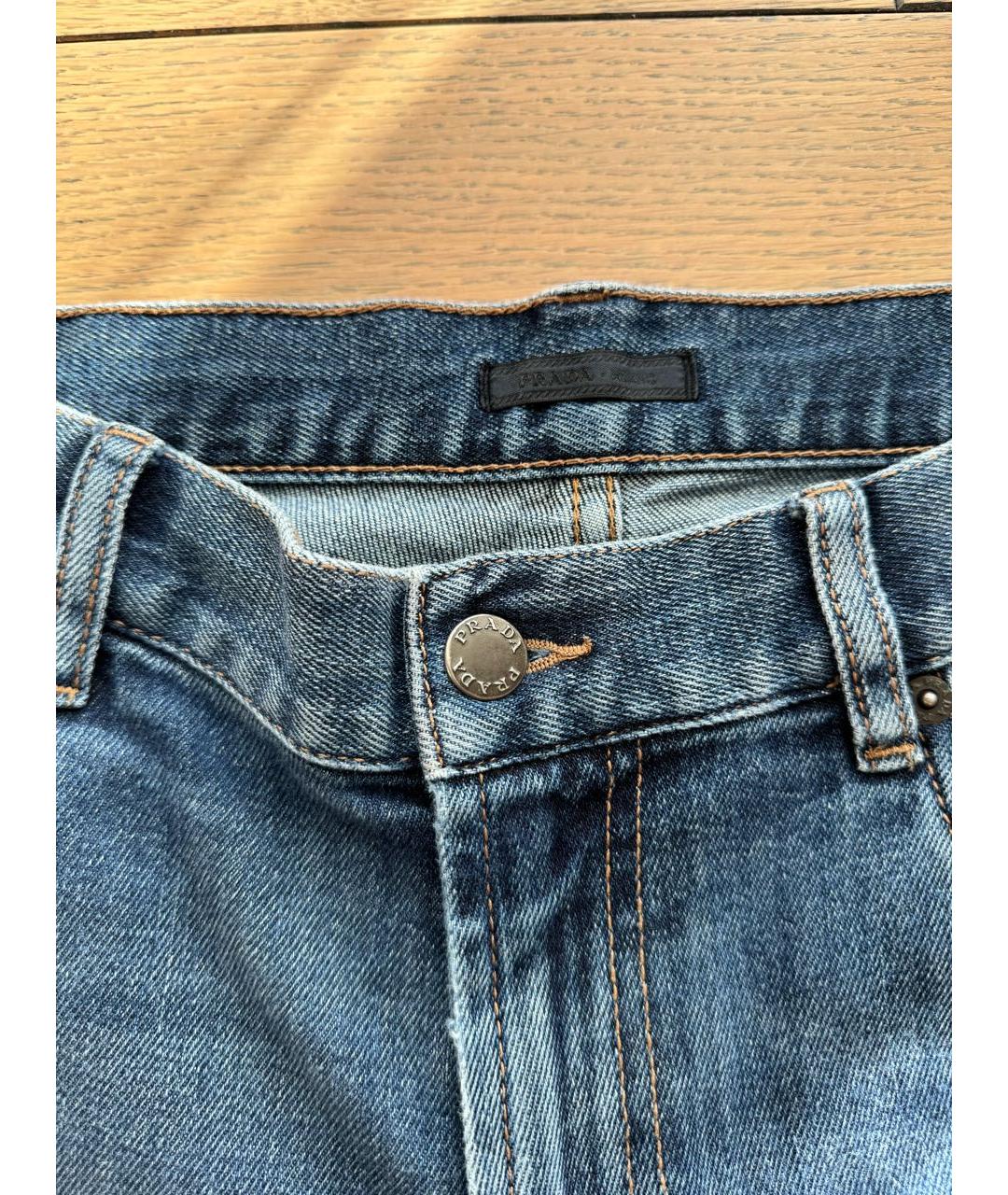 PRADA Синие хлопко-эластановые джинсы скинни, фото 3