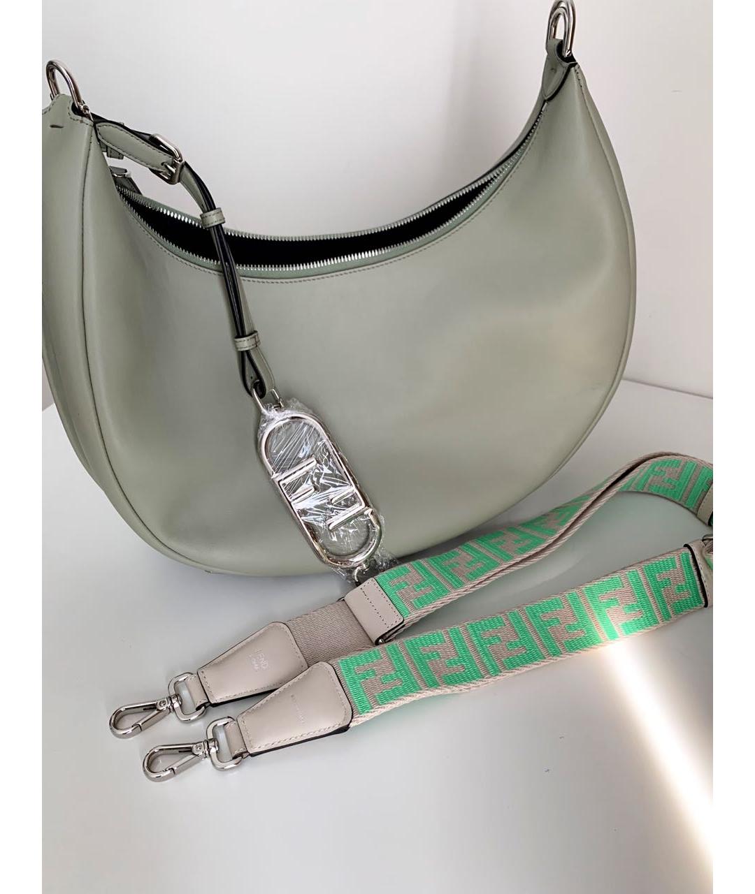 FENDI Зеленая кожаная сумка через плечо, фото 7