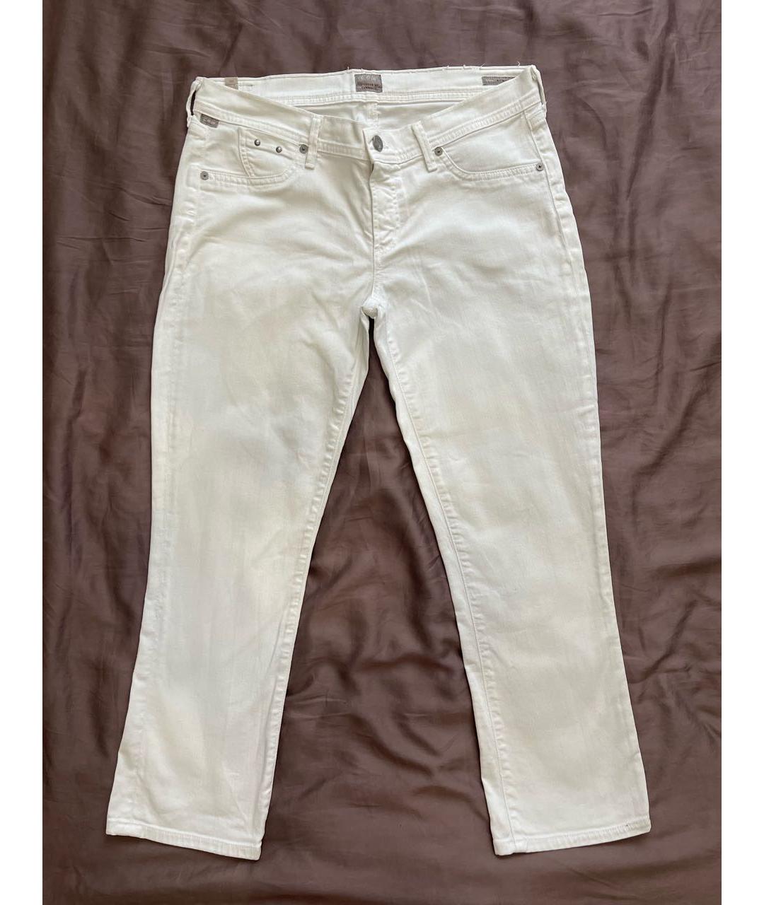 CITIZENS OF HUMANITY Белые хлопко-эластановые прямые джинсы, фото 7