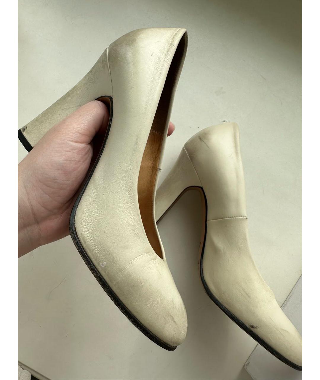 MAISON MARGIELA Бежевые кожаные туфли, фото 8