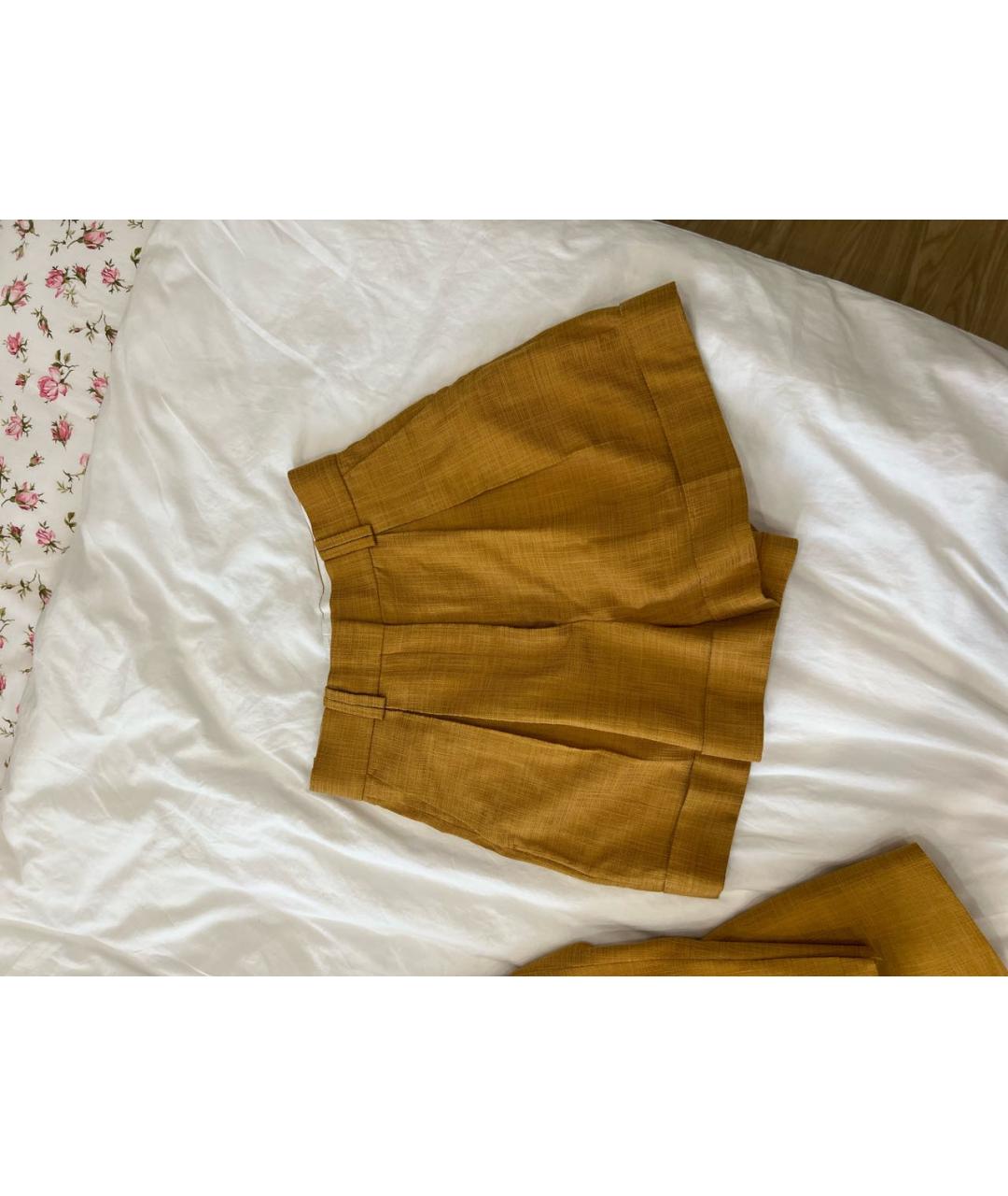 SANDRO Горчичный вискозный костюм с юбками, фото 2
