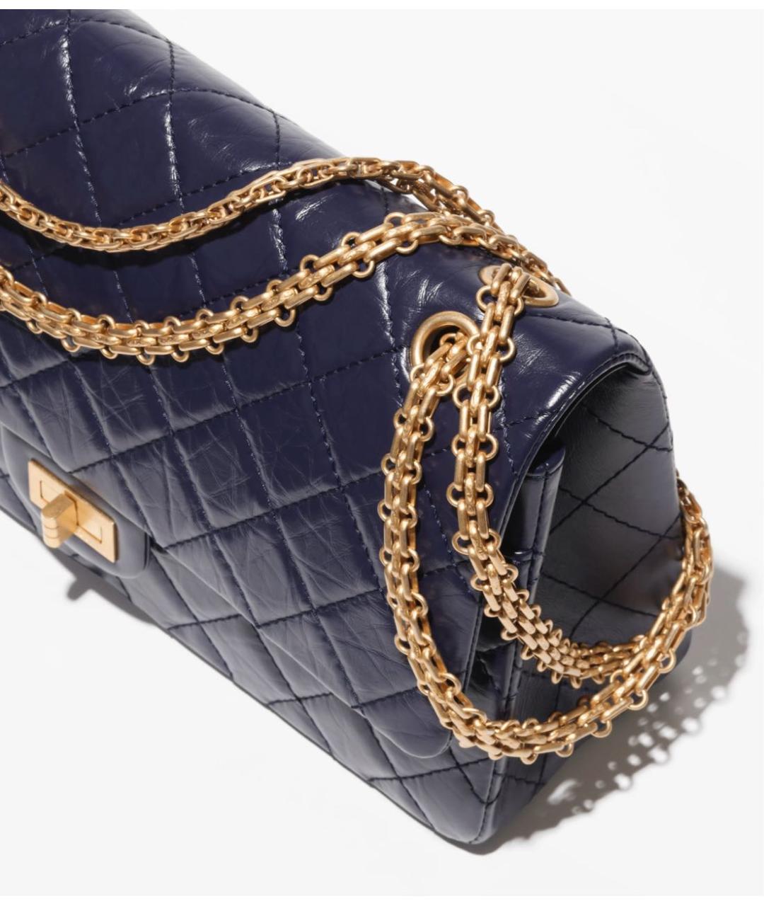 CHANEL PRE-OWNED Темно-синяя кожаная сумка через плечо, фото 3