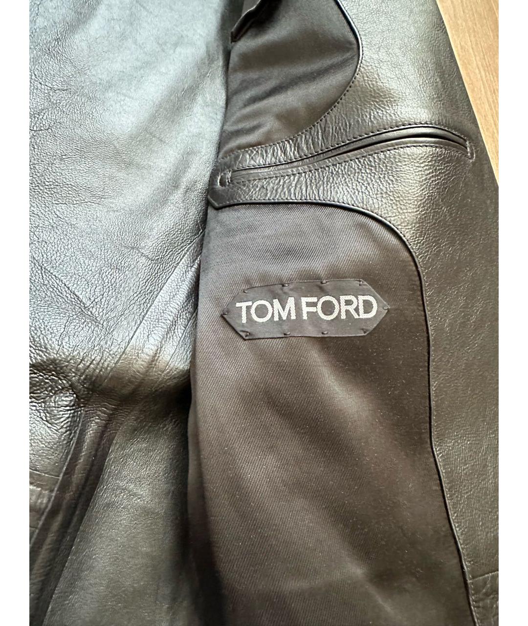 TOM FORD Черный кожаный пиджак, фото 7
