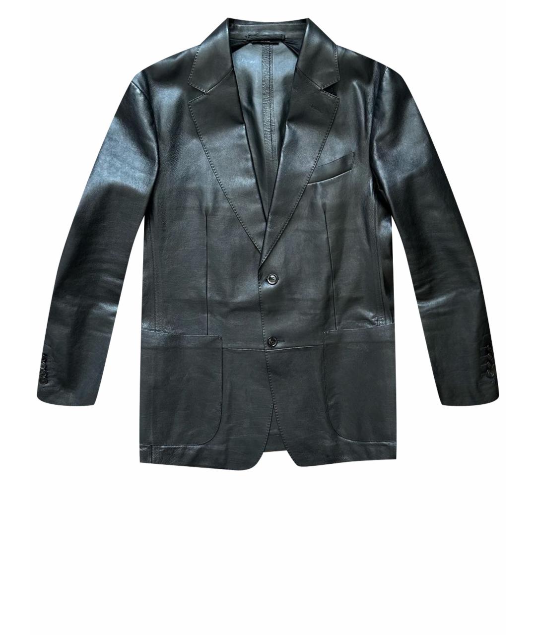 TOM FORD Черный кожаный пиджак, фото 1