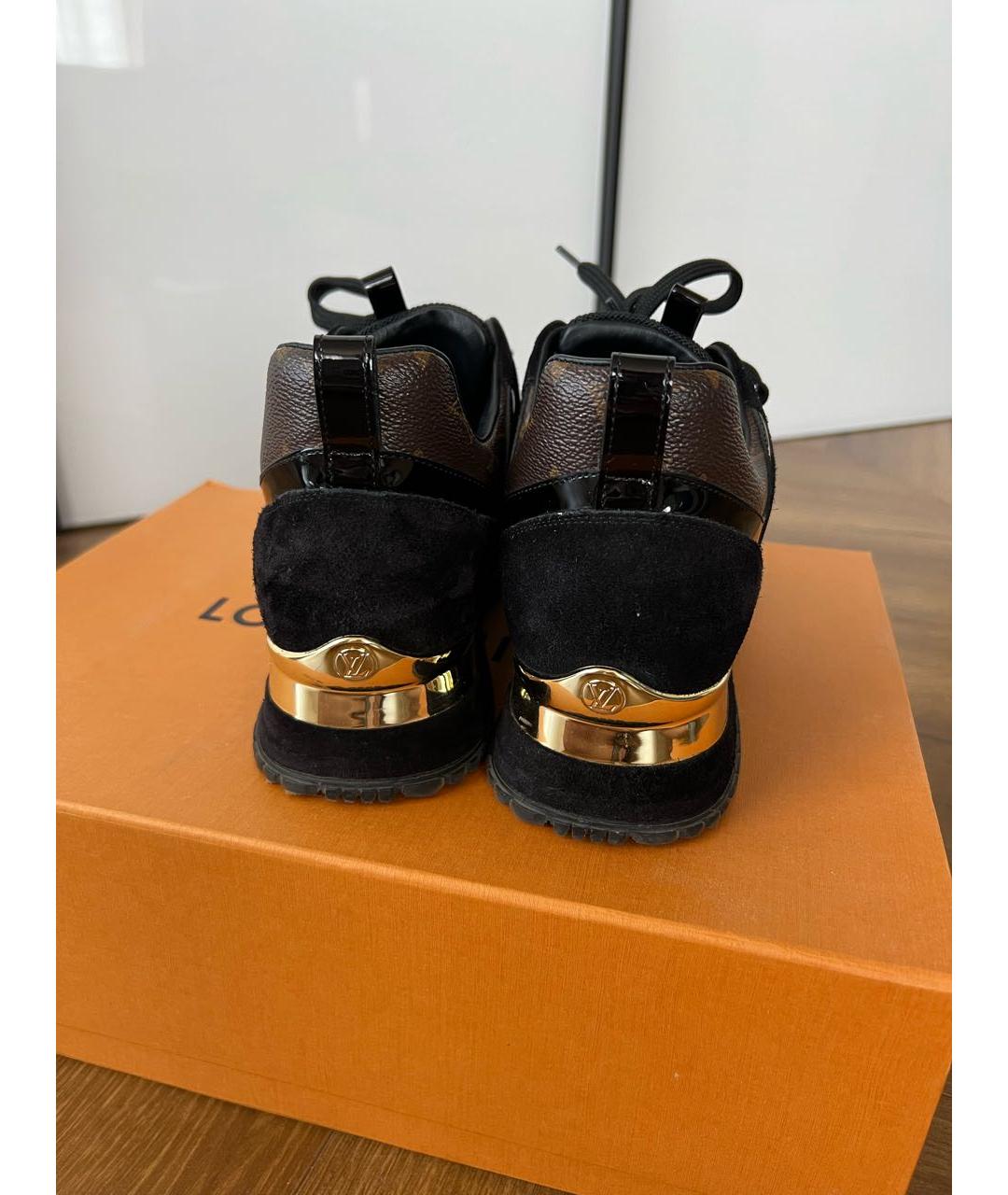 LOUIS VUITTON PRE-OWNED Черные кожаные кроссовки, фото 4