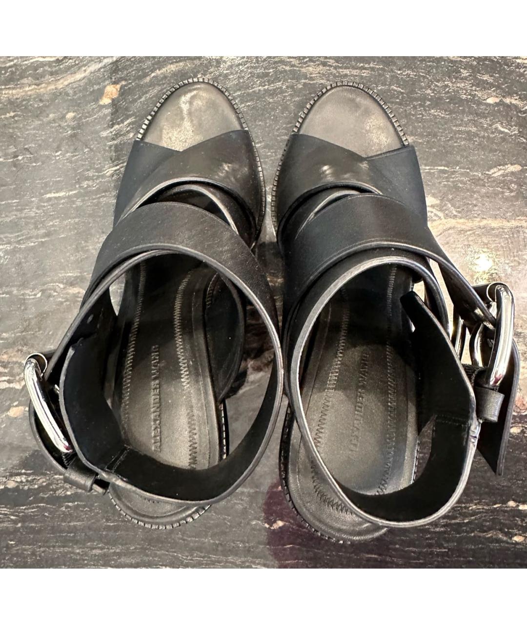ALEXANDER WANG Черные кожаные босоножки, фото 3