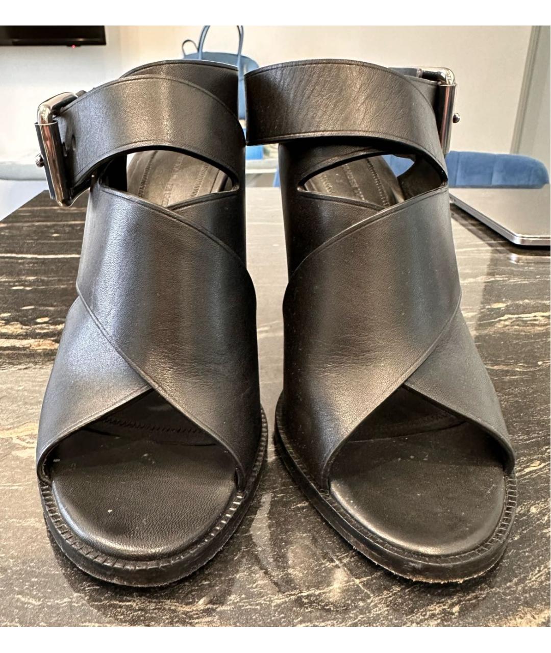 ALEXANDER WANG Черные кожаные босоножки, фото 2