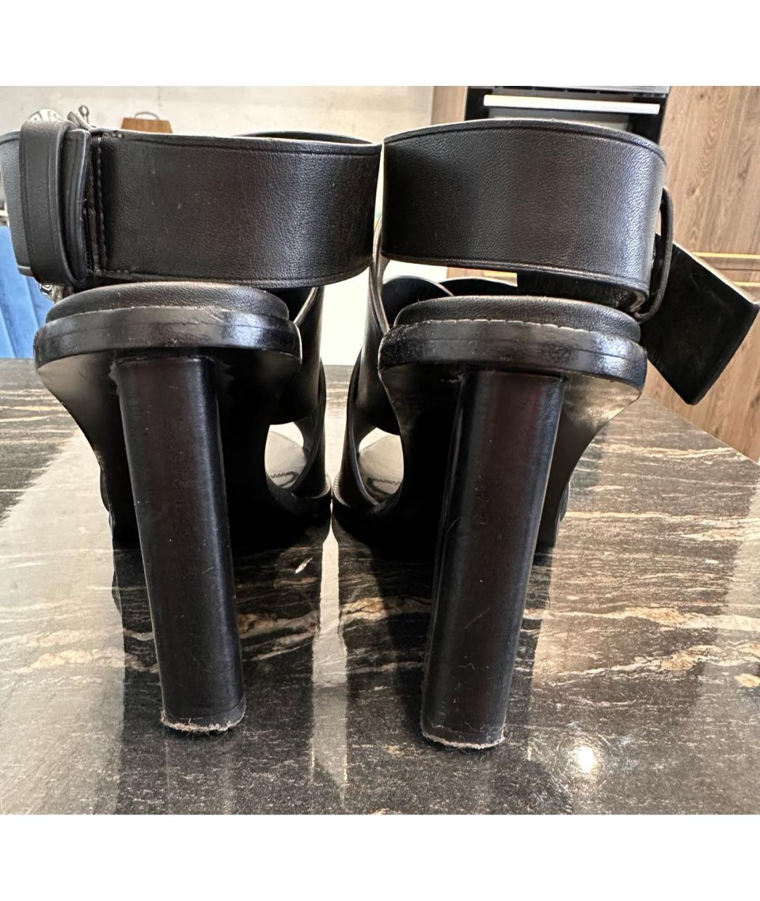ALEXANDER WANG Черные кожаные босоножки, фото 4