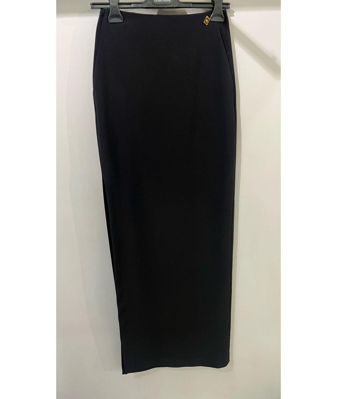 ELISABETTA FRANCHI Черная полиэстеровая юбка макси, фото 8