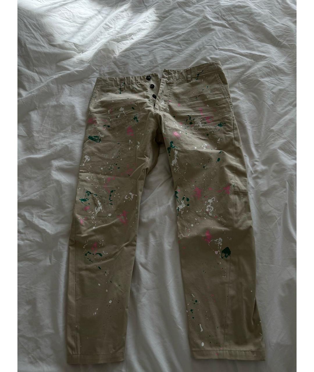 DSQUARED2 Бежевые хлопковые повседневные брюки, фото 6