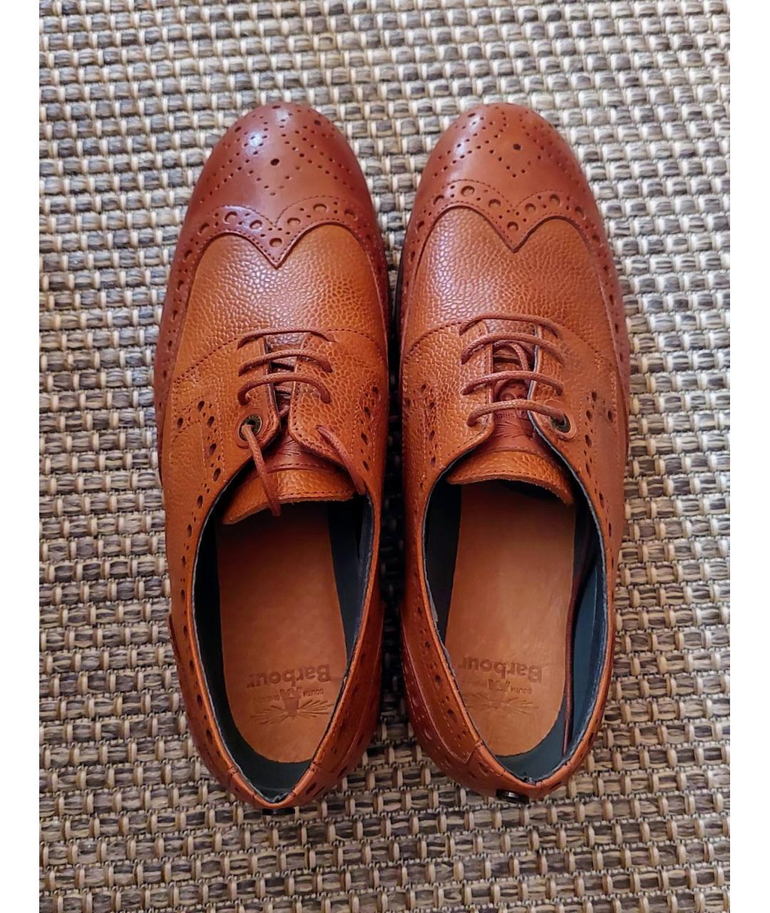 BARBOUR Оранжевое кожаные туфли, фото 2