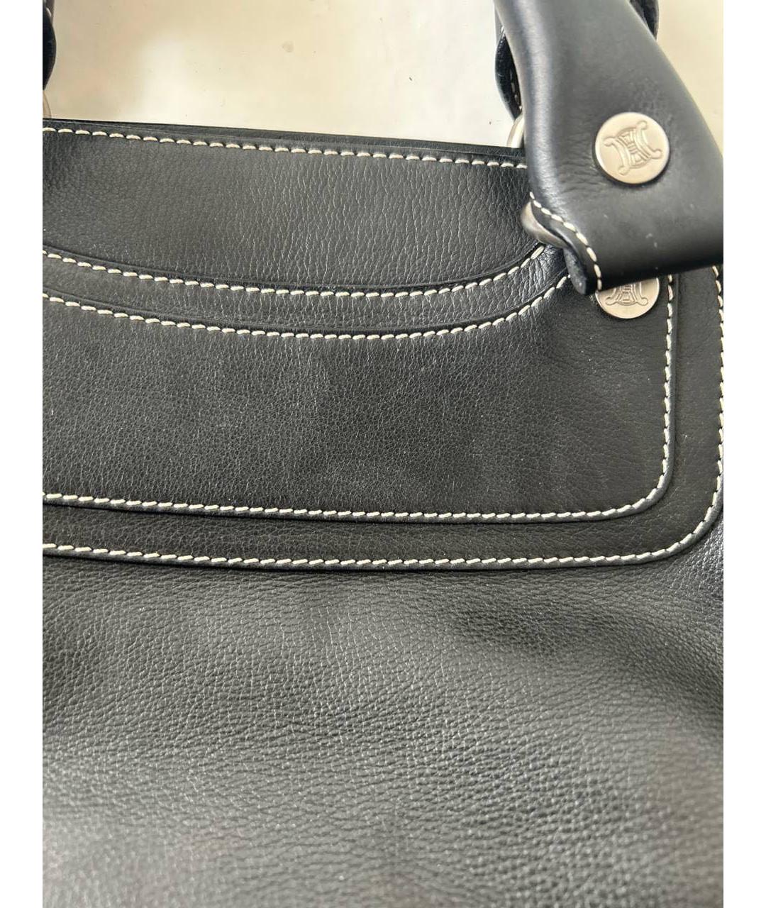 CELINE PRE-OWNED Черная кожаная сумка с короткими ручками, фото 6