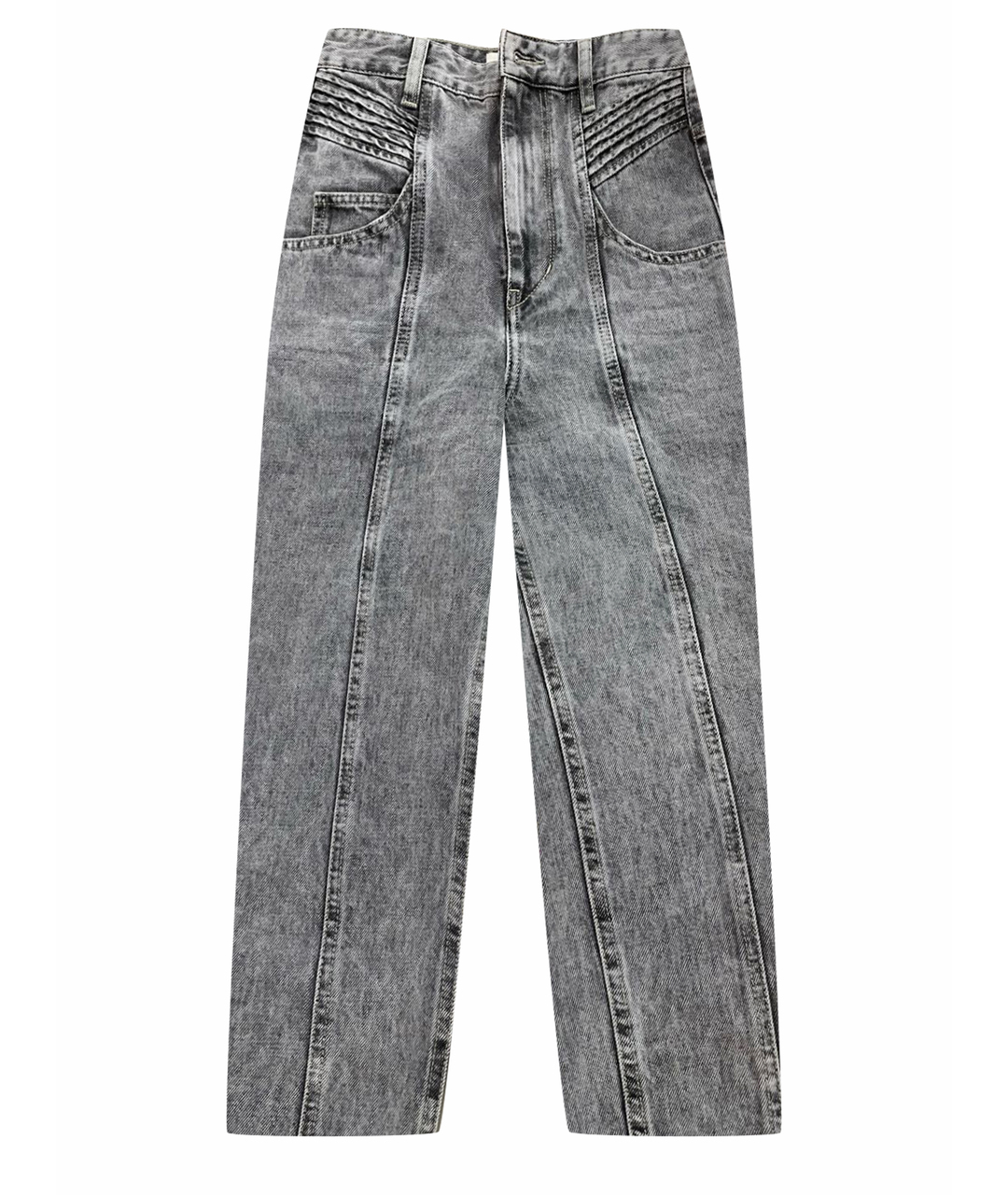 ISABEL MARANT ETOILE Серые хлопковые прямые джинсы, фото 1
