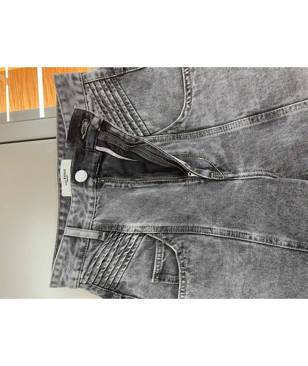 ISABEL MARANT ETOILE Серые хлопковые прямые джинсы, фото 3