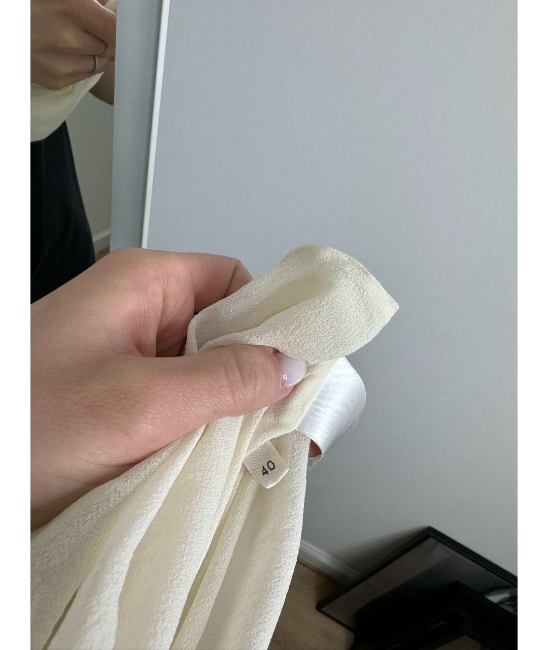 CELINE PRE-OWNED Белая шелковая юбка макси, фото 4
