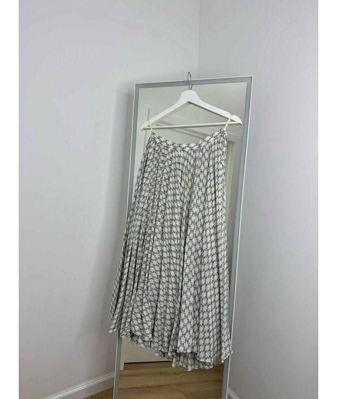 CELINE PRE-OWNED Белая шелковая юбка макси, фото 7