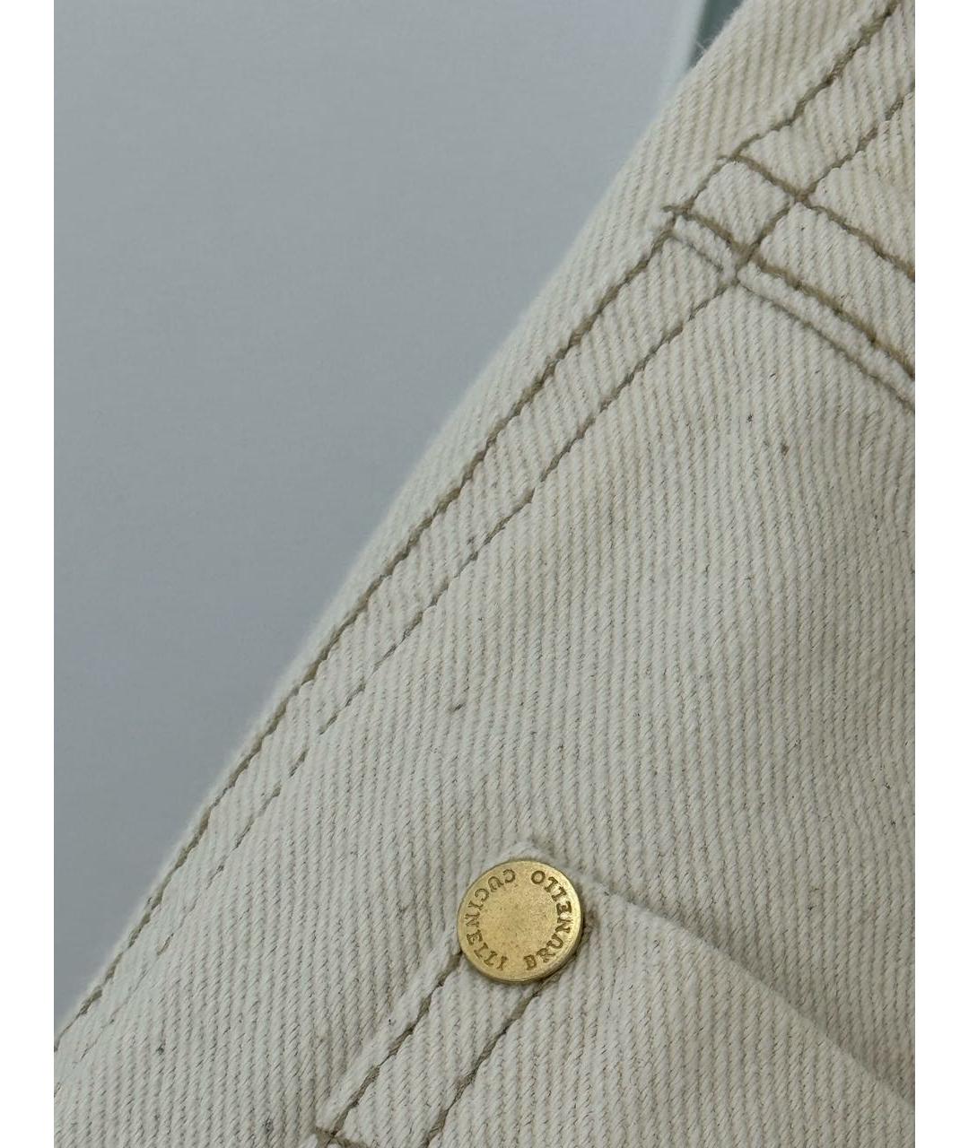 BRUNELLO CUCINELLI Бежевая хлопковая юбка мини, фото 7