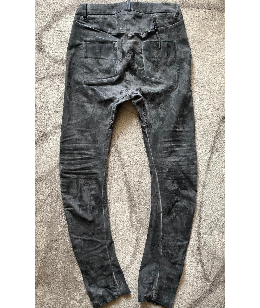 BORIS BIDJAN Серые хлопко-полиэстеровые джинсы скинни, фото 2