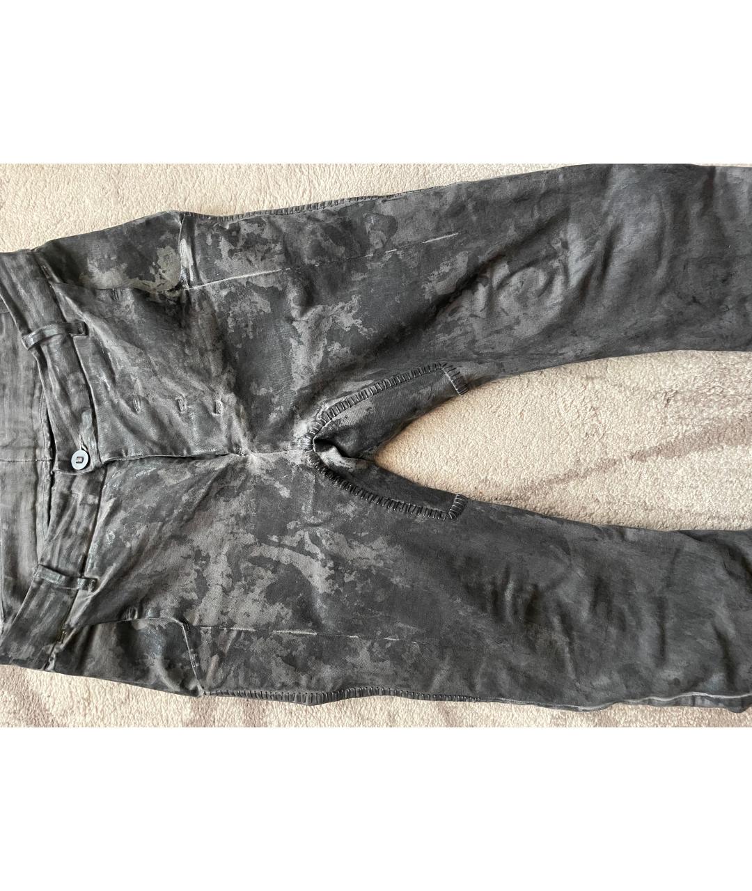 BORIS BIDJAN Серые хлопко-полиэстеровые джинсы скинни, фото 4