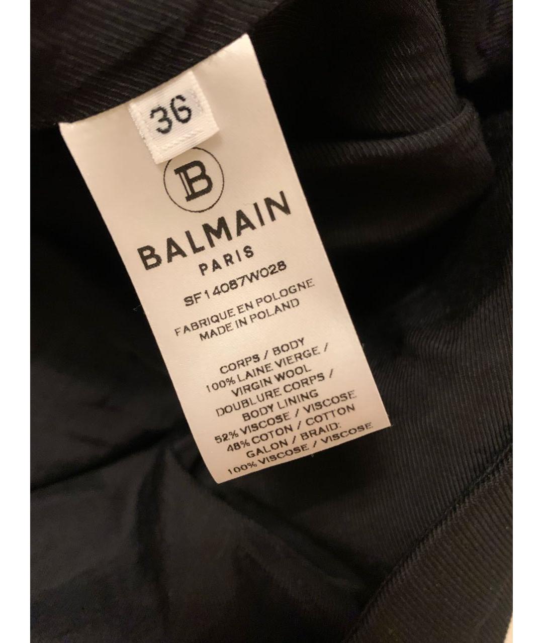 BALMAIN Черная шерстяная юбка мини, фото 8