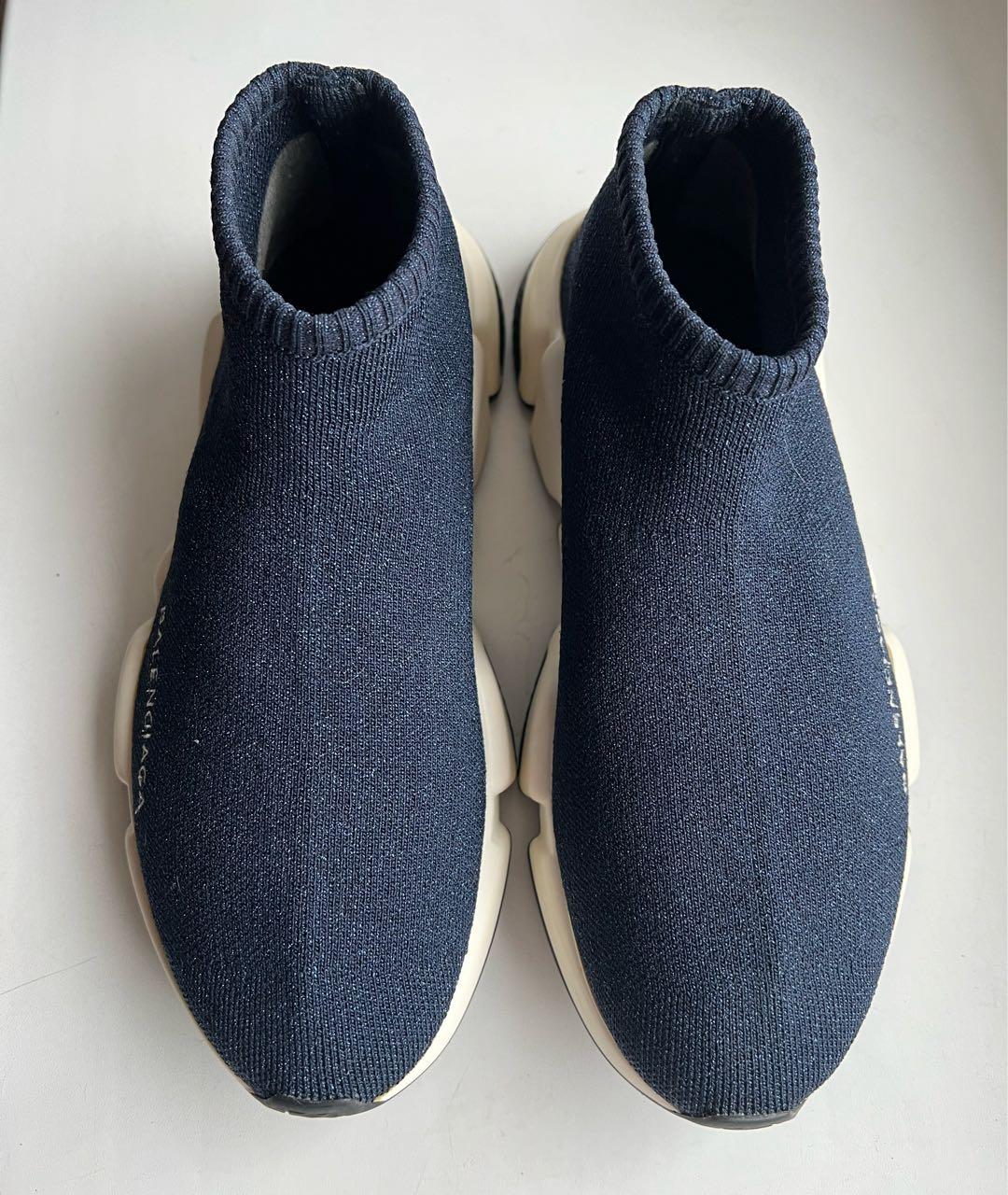 BALENCIAGA Темно-синие текстильные кроссовки, фото 2