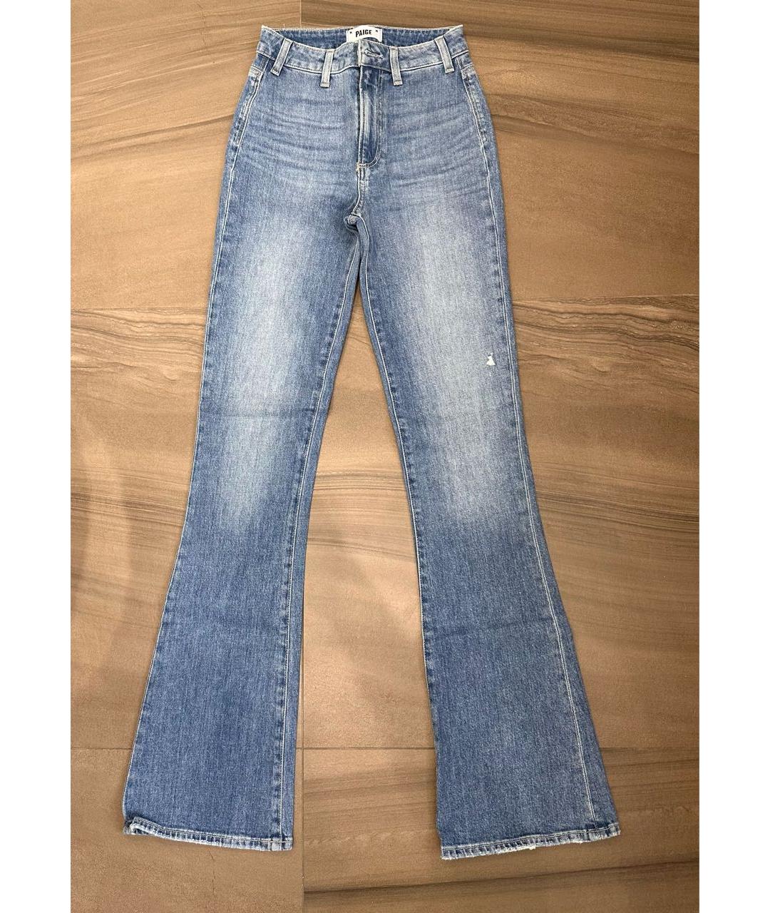 PAIGE Синие хлопко-эластановые джинсы клеш, фото 6