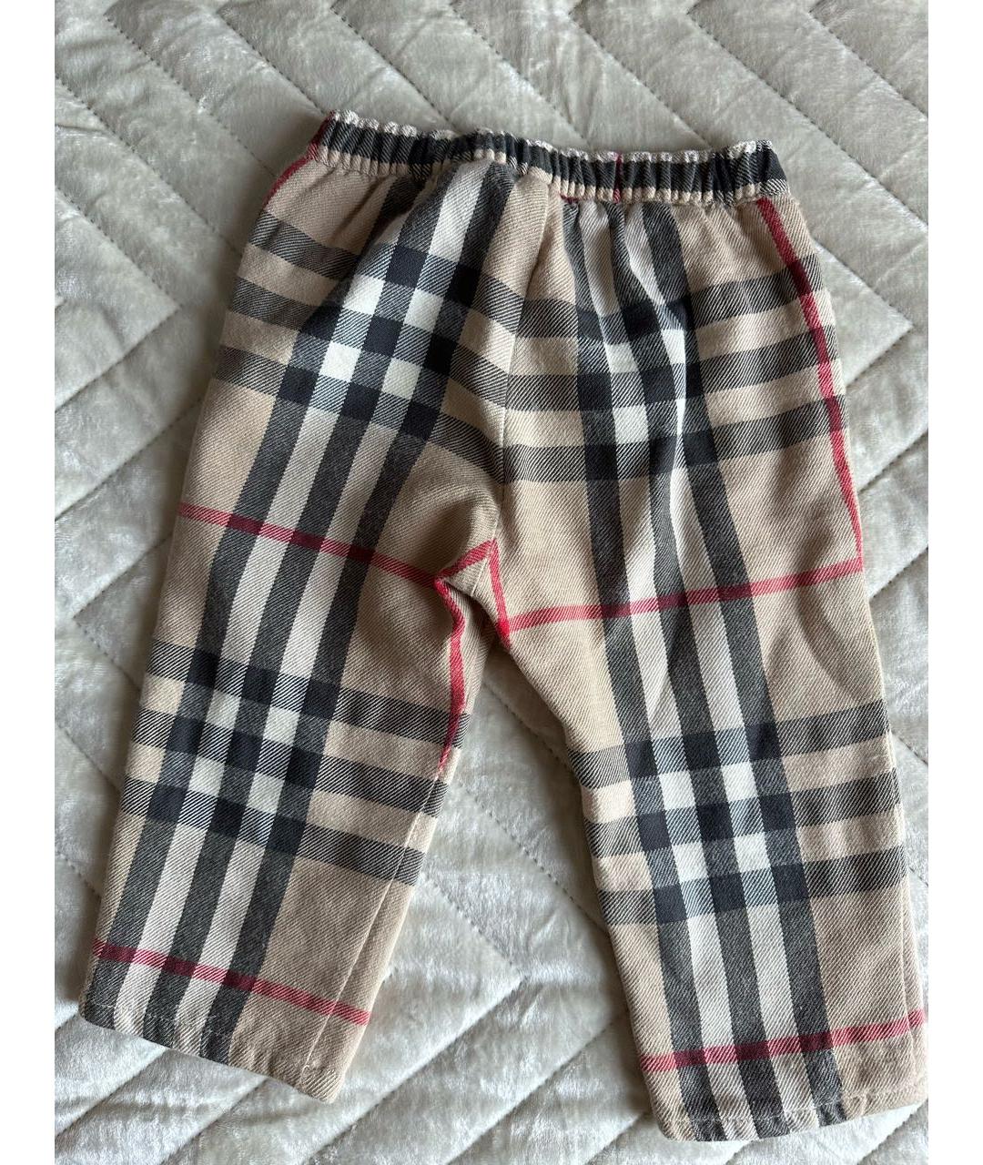BURBERRY Бежевые шерстяные брюки и шорты, фото 2