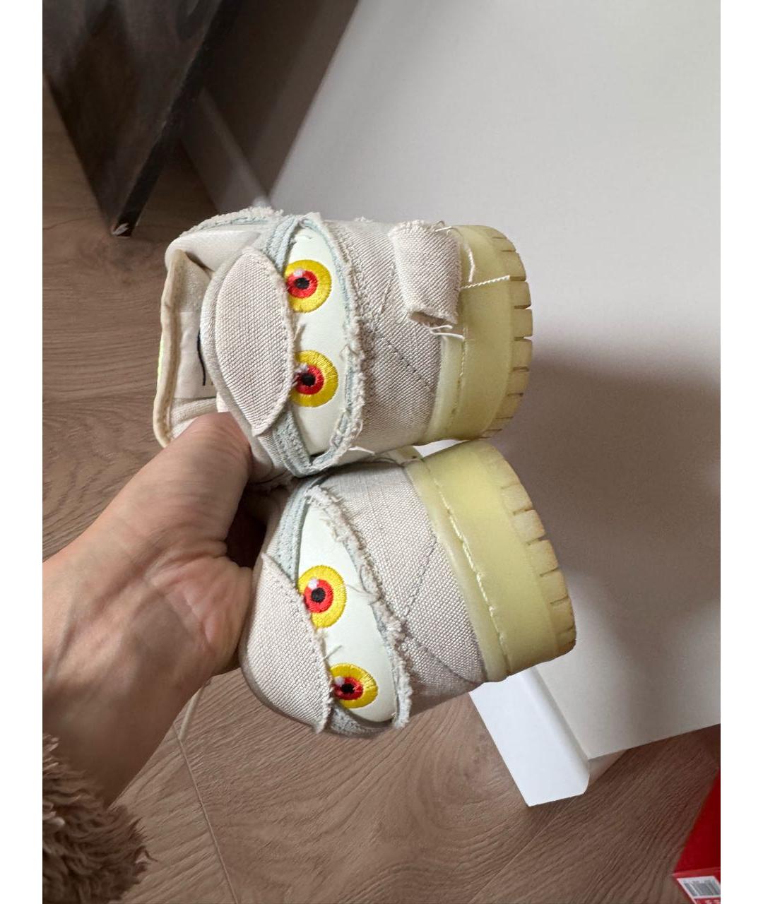 NIKE Бежевые текстильные низкие кроссовки / кеды, фото 5