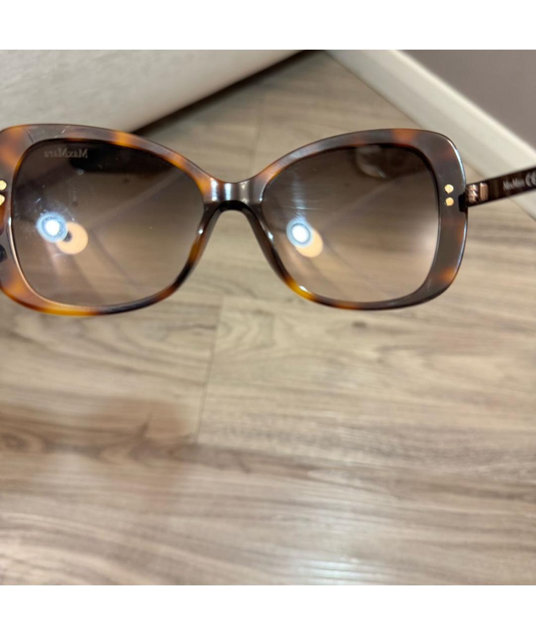 MAX MARA Бежевые пластиковые солнцезащитные очки, фото 3