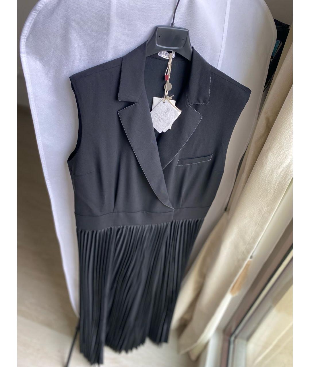 BRUNELLO CUCINELLI Черное шерстяное вечернее платье, фото 3