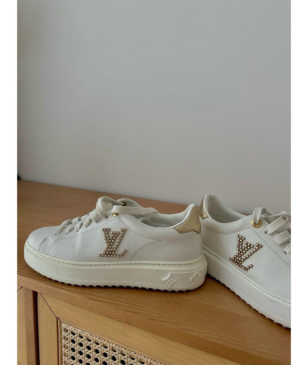 LOUIS VUITTON Белые кожаные кроссовки, фото 6