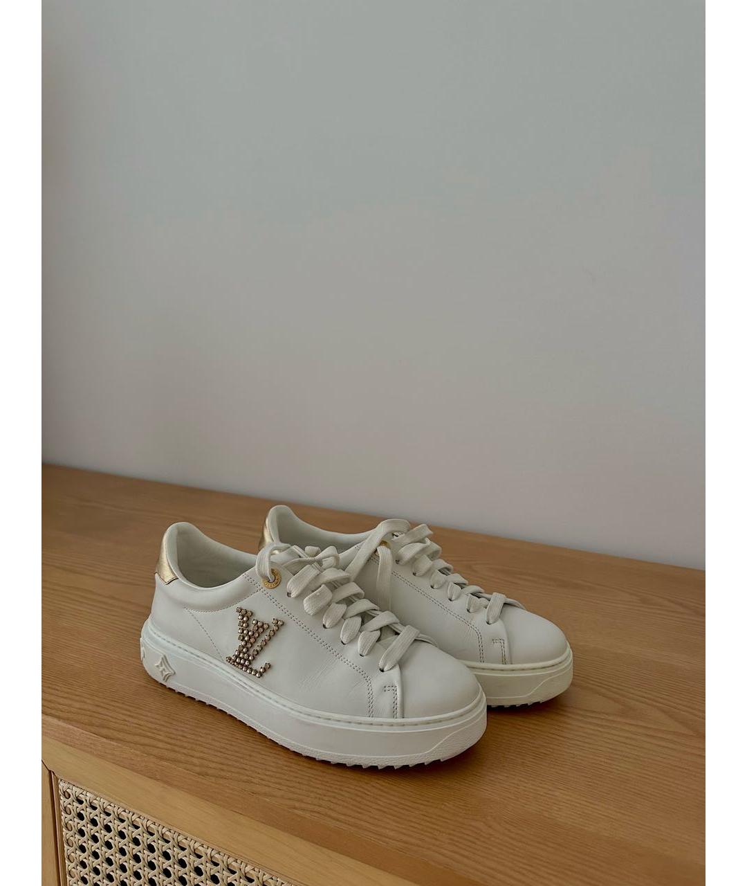 LOUIS VUITTON Белые кожаные кроссовки, фото 2