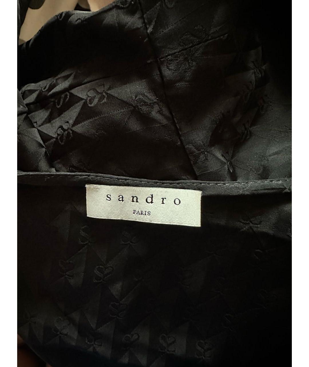 SANDRO Черное вискозное повседневное платье, фото 5
