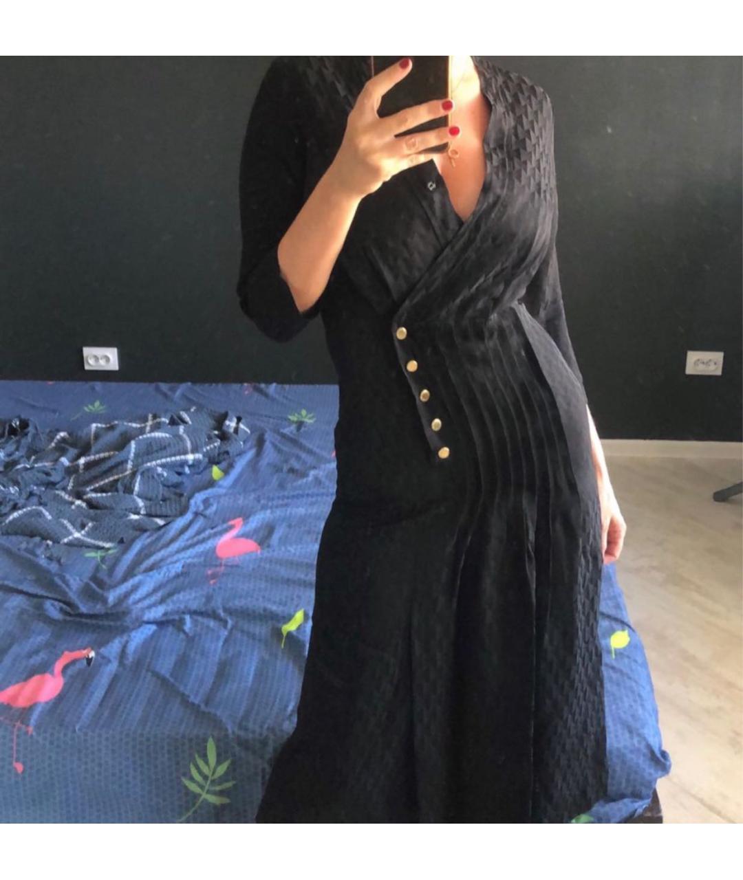 SANDRO Черное вискозное повседневное платье, фото 7