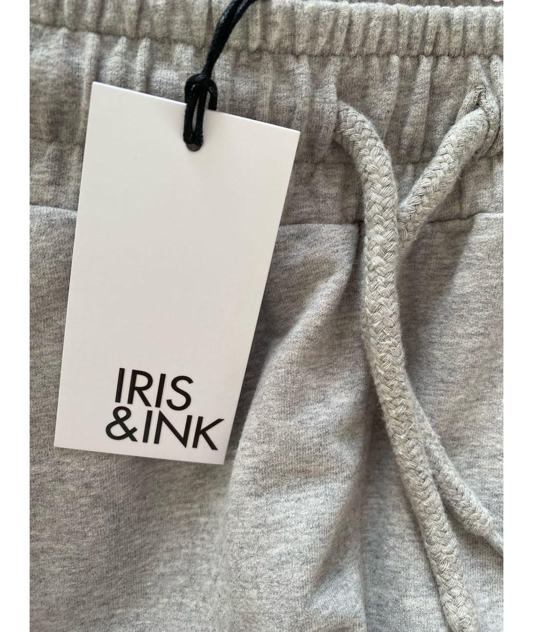 IRIS & INK  Серые хлопко-эластановые спортивные брюки и шорты, фото 3