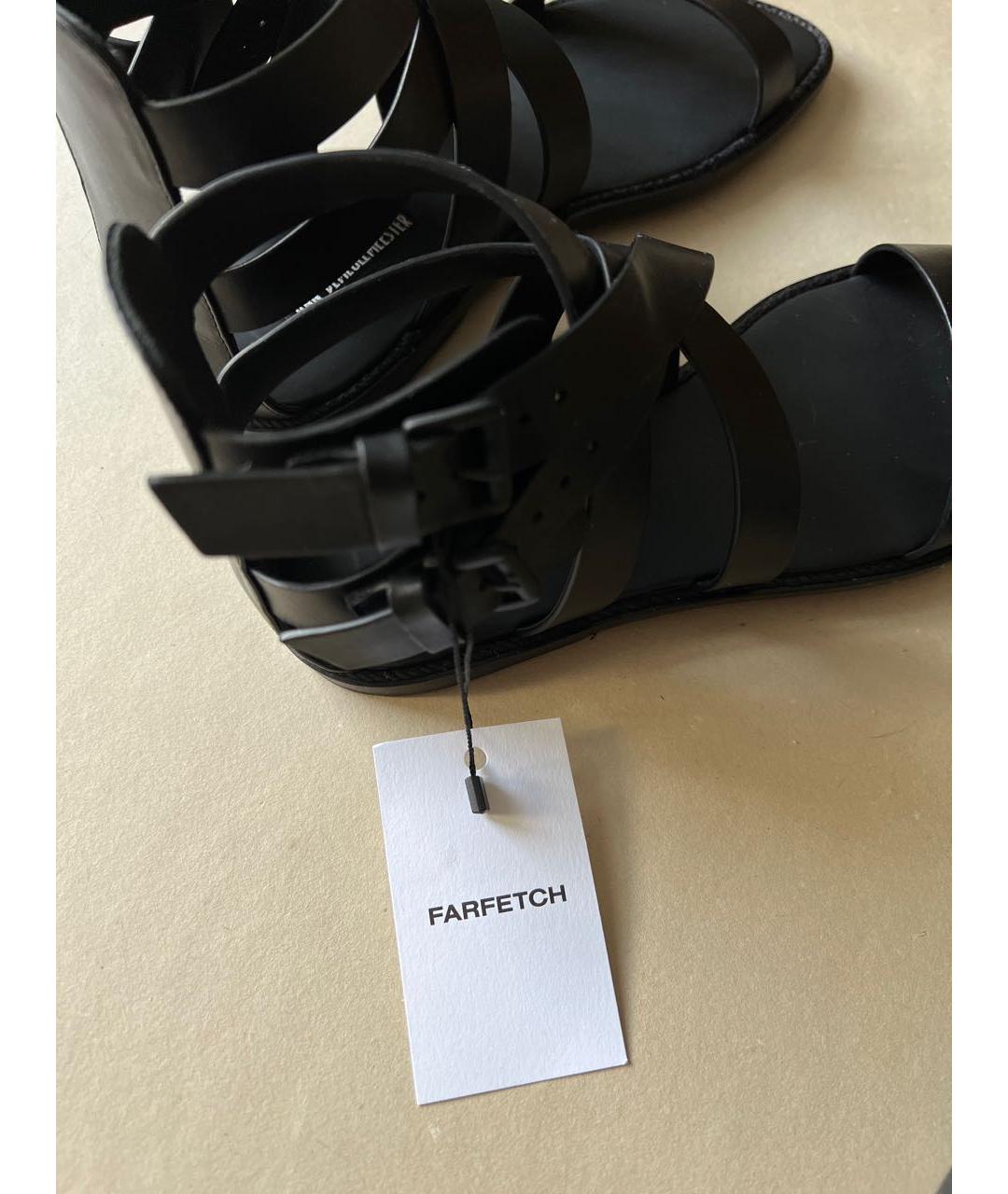 ANN DEMEULEMEESTER Черные кожаные сандалии, фото 5