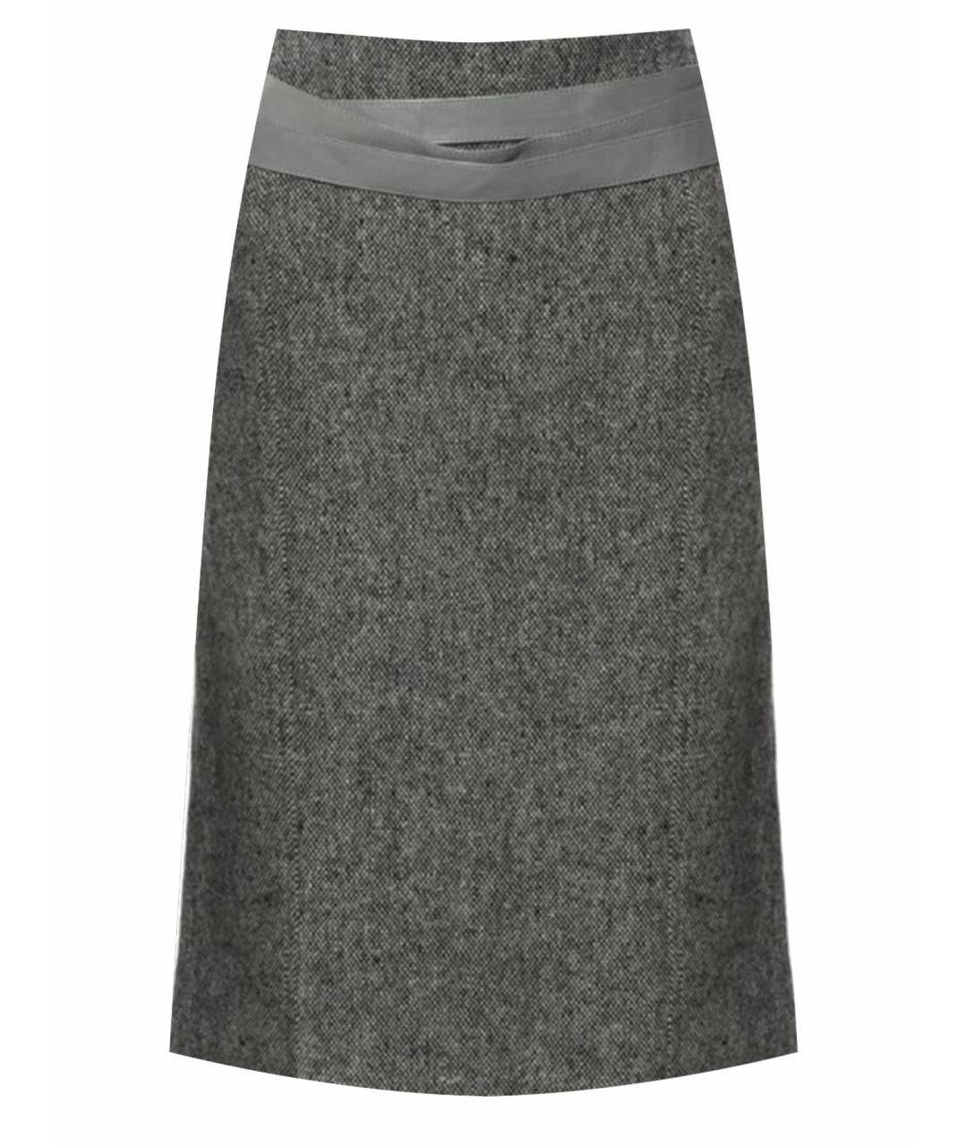 CHRISTIAN DIOR Серая шерстяная юбка мини, фото 1