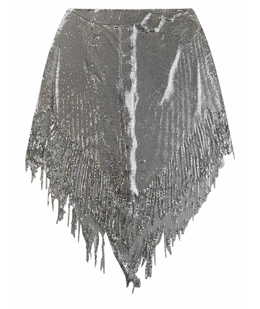 PACO RABANNE Серебряная юбка мини, фото 1