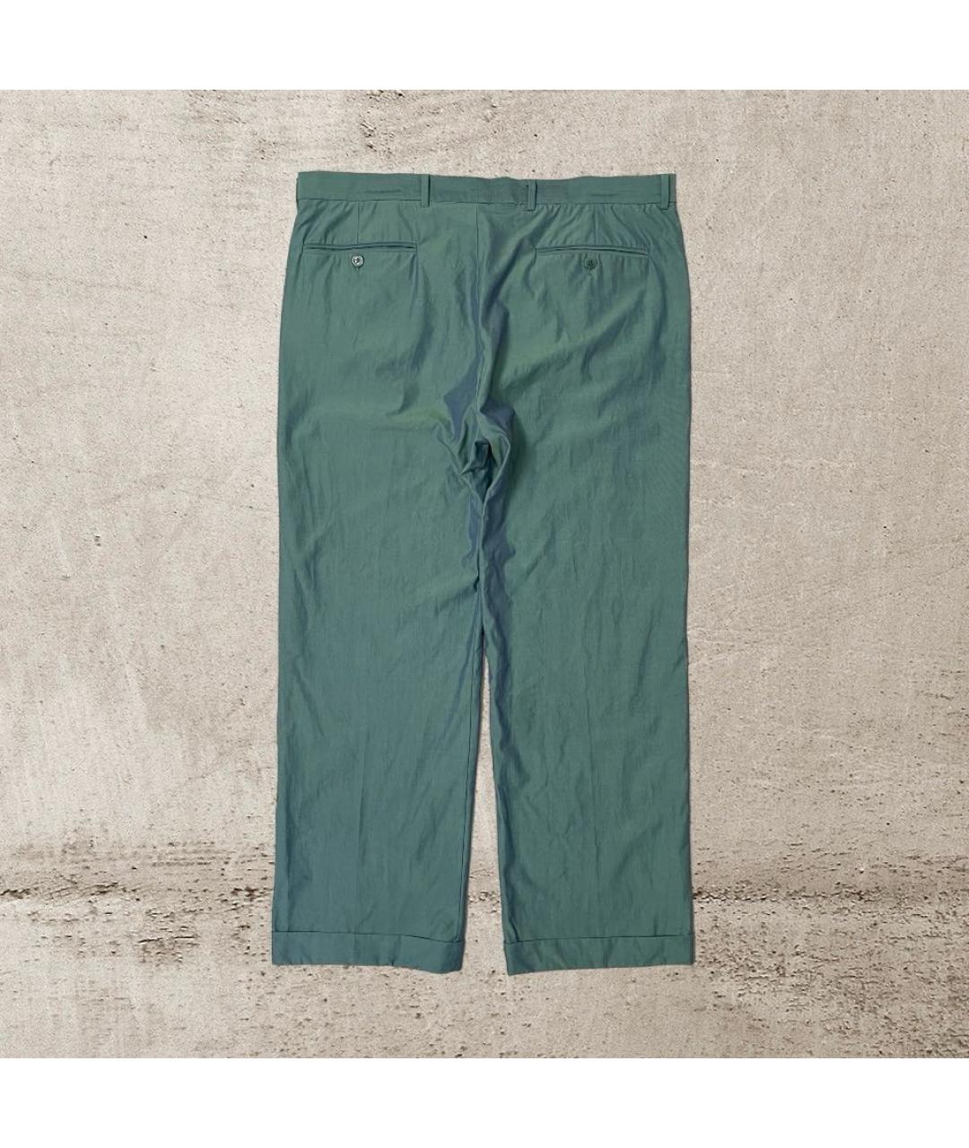 VERSACE Зеленые шерстяные классические брюки, фото 2