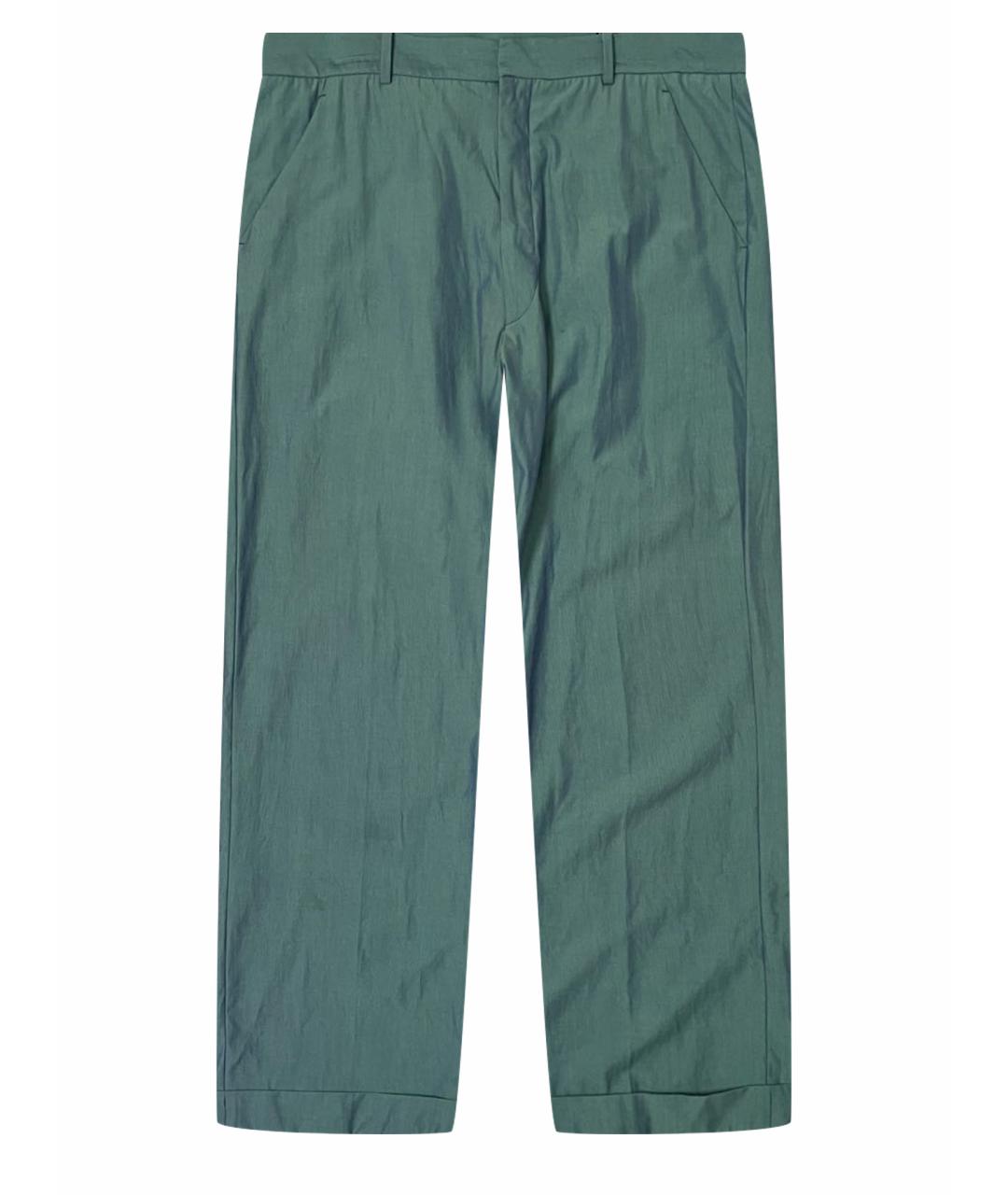 VERSACE Зеленые шерстяные классические брюки, фото 1