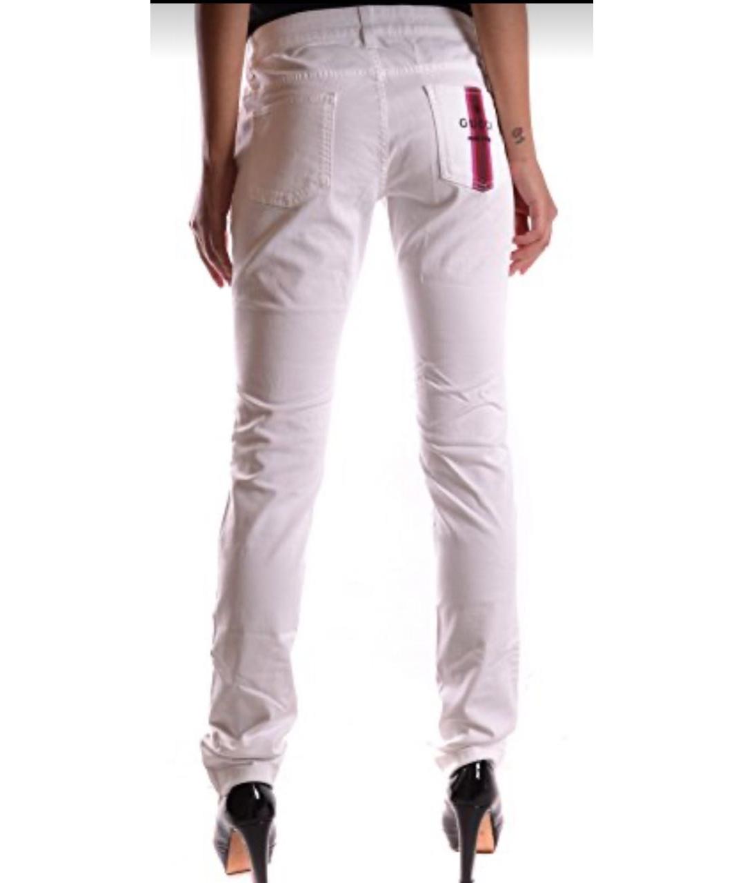 GUCCI Белые хлопко-эластановые джинсы слим, фото 6