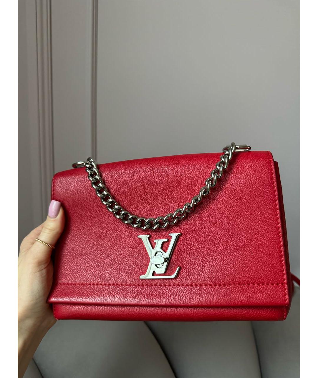 LOUIS VUITTON Красная кожаная сумка через плечо, фото 3