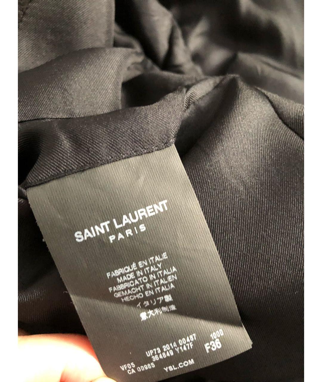 SAINT LAURENT Черный шерстяной жакет/пиджак, фото 7