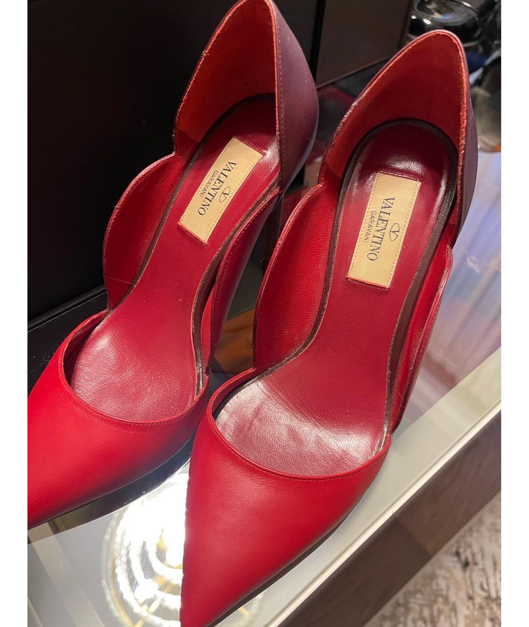 VALENTINO Бордовые кожаные туфли, фото 3