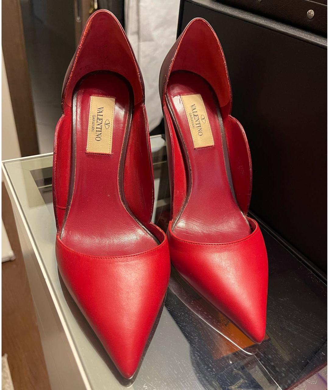 VALENTINO Бордовые кожаные туфли, фото 2